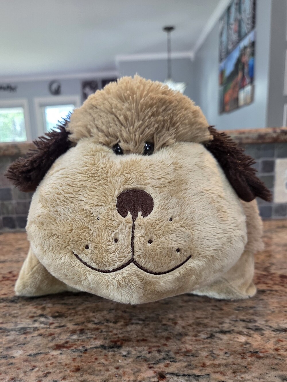 Pillow Pets Pee Wees Puppy Dog Plush Brown Stuffed Animal Toy  2010 Vintage Larg